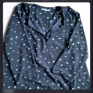 Boho Daniel Rainn Dandelion Button Up Front and Collar - Office Whimsy Blouse